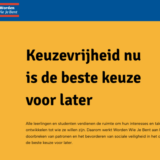 Keuzevrijheid nu, is de beste keuze voor later